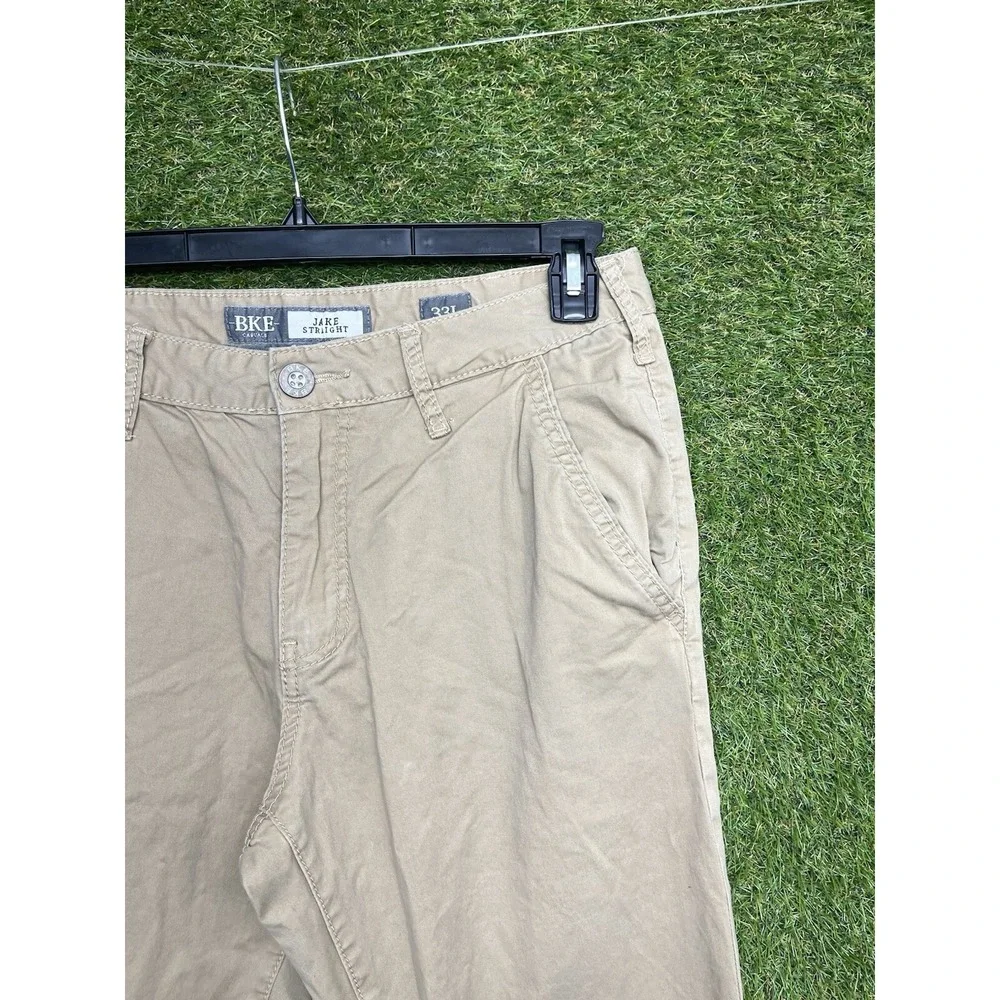 BKE Jake Pants Mens 33L 33x32 Tan Khaki Straight Leg Chino Y2K Casual Beige